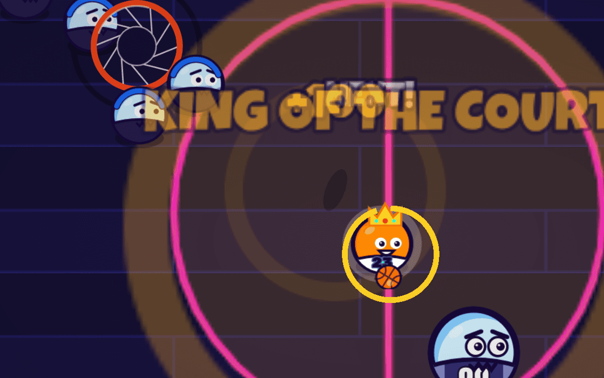 The crowned hooper chasing frightened defenders across the court.