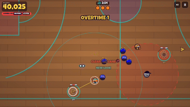 Gameplay: the OVERTIME 1 banner as the Ref's whistle circle closes in.